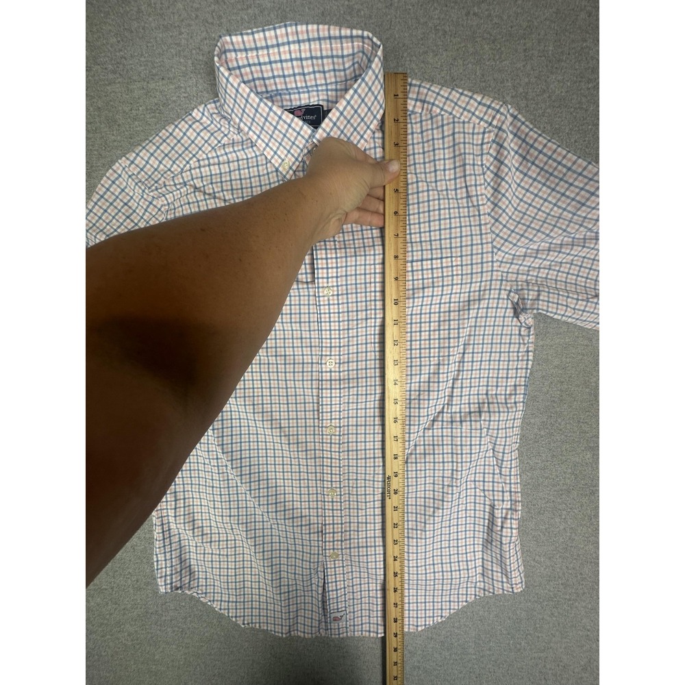 Vineyard Vines Performance Murray Shirt Mens Medium Blue Pink Check Button‎ Down - Picture 7 of 9
